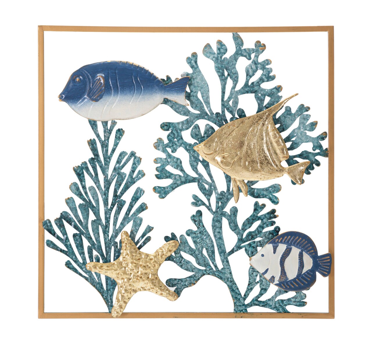 Decoratiune de perete Fish, Mauro Ferretti, 50.2 x 50.2 cm, fier, multicolor - imagine 7